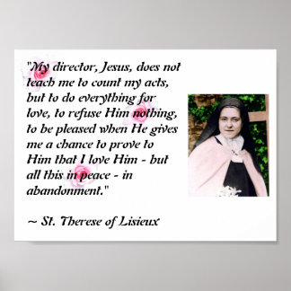 St. Therese "My director Jesus..." poster