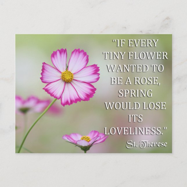 ST THERESE OF LISIEUX IF EVERY TINY FLOWER WANTED POSTCARD (Front)