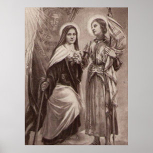 St. Therese of Lisieux Joan of Arc Catholic Saints Poster