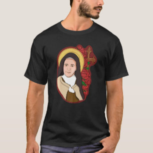 St Therese Of Lisieux Kids Little Flower Rose Cath T-Shirt