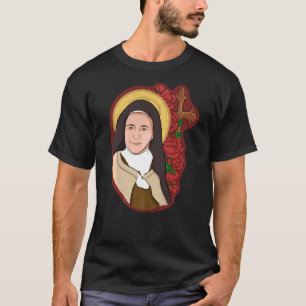 St Therese Of Lisieux Kids Little Flower Rose Cath T-Shirt