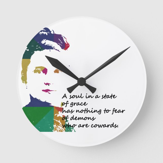 St. Therese of Lisieux Round Clock (Front)