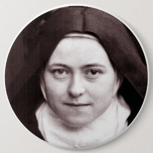 ST THERESE OF LISIEUX, THE LITTLE FLOWER, 6 CM ROUND BADGE