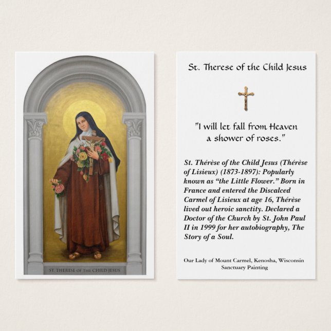 St. Therese of the Child Jesus Lisieux Holy Card (Front & Back)