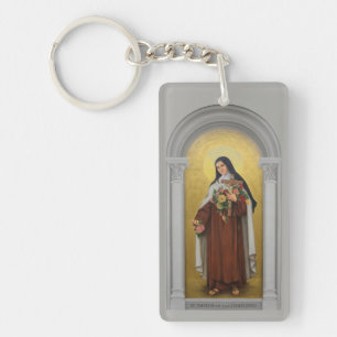 St. Therese of the Child Jesus Painting Key Ring