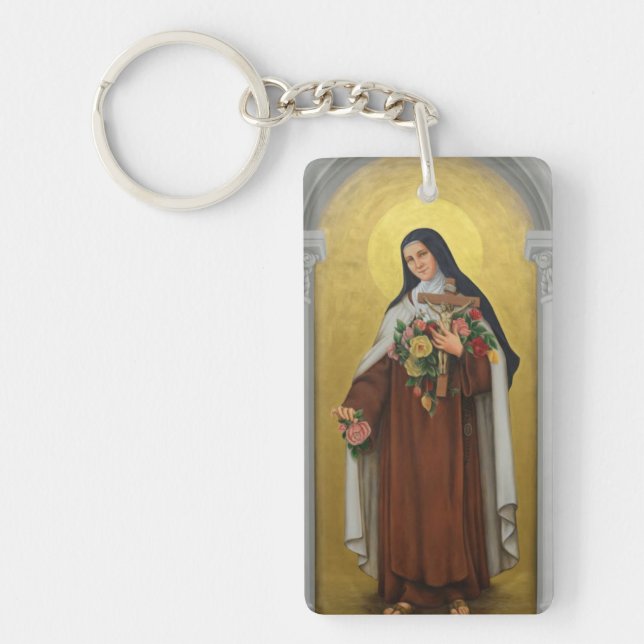 St. Therese of the Child Jesus Painting Key Ring (Front)