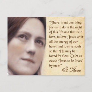 ST. THERESE ON LOVE. POSTCARD