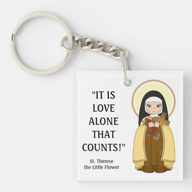 St. Therese Religious Carmelite Nun Quotes Key Ring (Front)