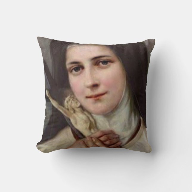 St. Therese the Little Flower Crucifix Cushion (Front)