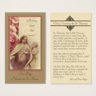 St. Therese the Little Flower Novena Holy Card