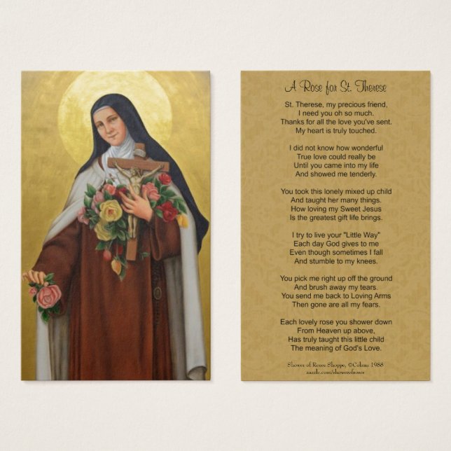 St. Therese the Little Flower Poem (Front & Back)