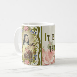 St. Therese the Little Flower Roses Crucifix Coffee Mug