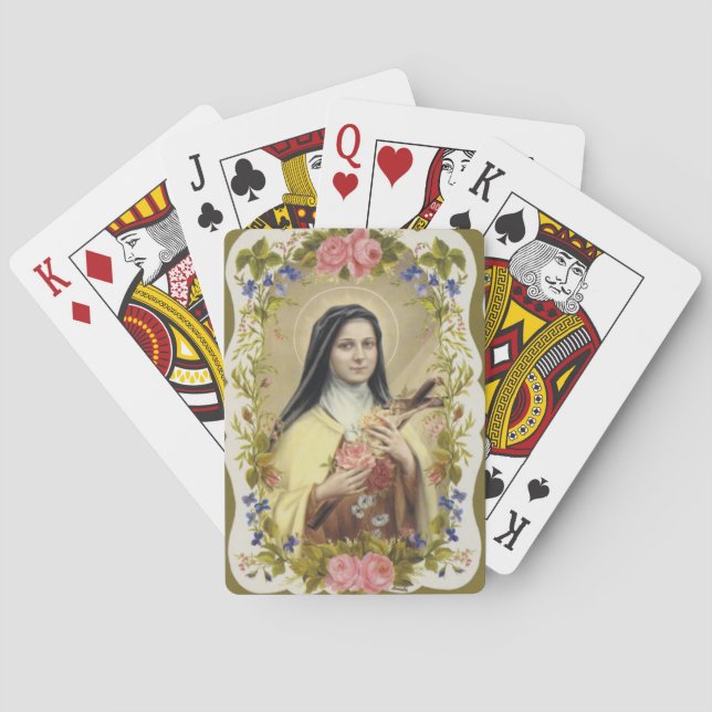 St. Therese the Little Flower Roses Crucifix Playing Cards (Back)