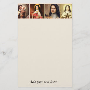 St. Therese the Little Flower Roses Crucifix Stationery