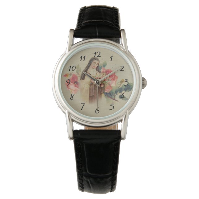 St. Therese the Little Flower Roses Crucifix Watch (Front)