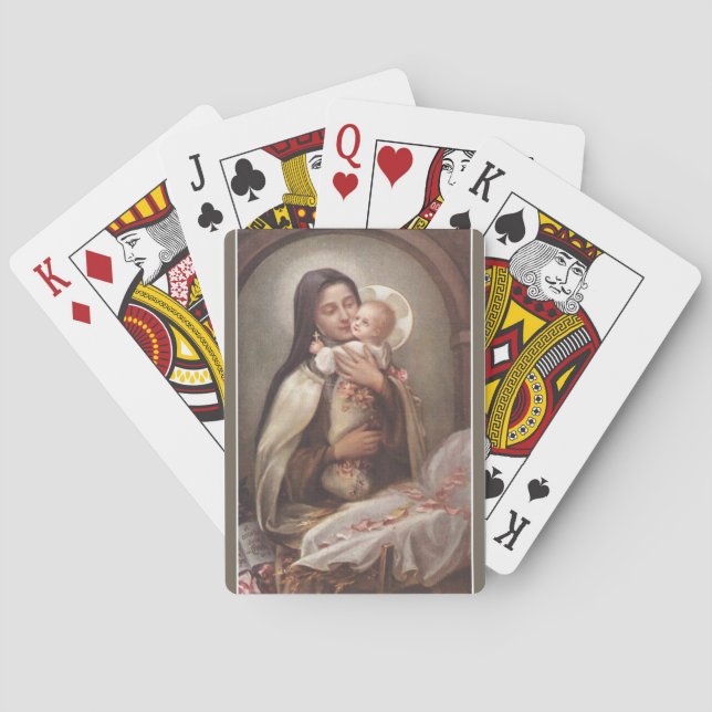 St. Therese the Little Flower Roses Jesus Playing Cards (Back)