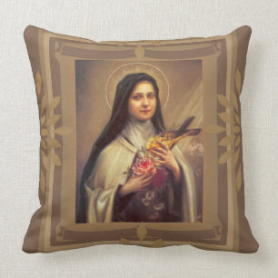 St. Therese with Roses, Crucifix Jesus Cushion