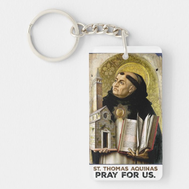 St. Thomas Aquinas Pray for Us Key Ring (Front)