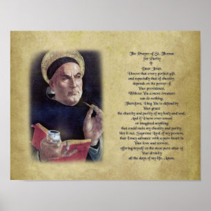 St. Thomas Aquinas Prayer for Purity. Poster