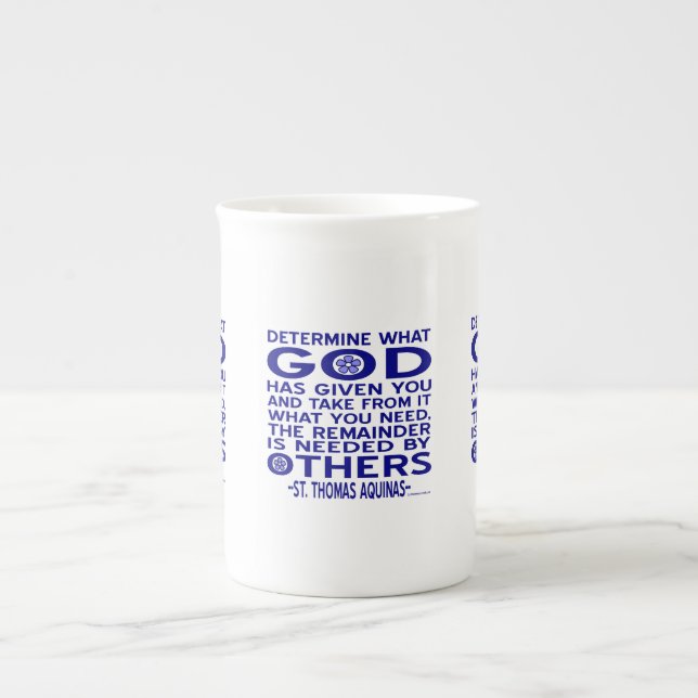 St. Thomas Aquinas Quote Bone China Mug (Front)