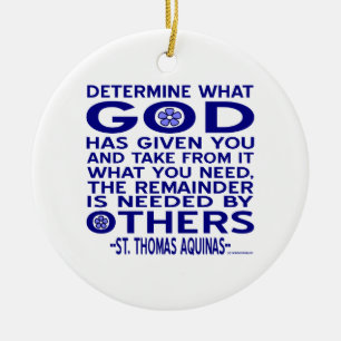 St. Thomas Aquinas Quote Ceramic Tree Decoration