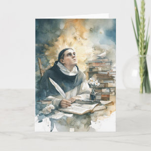 St. Thomas Aquinas with Quill Card