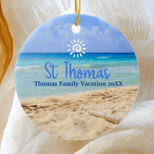 St Thomas Beach Vacation Family Trip Ceramic Ornament