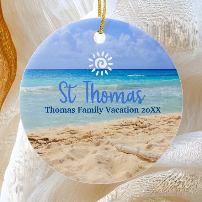 St Thomas Beach Vacation Family Trip Ceramic Ornament (Creator Uploaded)