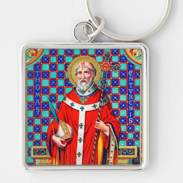 St. Thomas Becket in Red Chasuble (K 34) Key Ring (Front)
