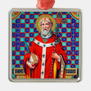 St. Thomas Becket in Red Chasuble (K 34) Metal Ornament