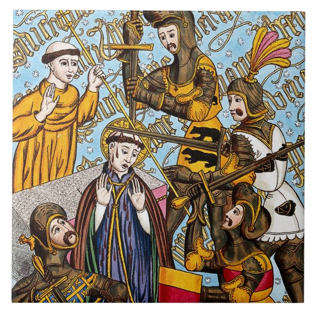 St. Thomas Becket’s Martyrdom (M 031) Ceramic Tile (Front)