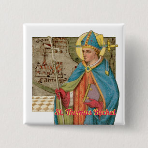 St. Thomas Becket with Sword in Mitre (P 005) 15 Cm Square Badge