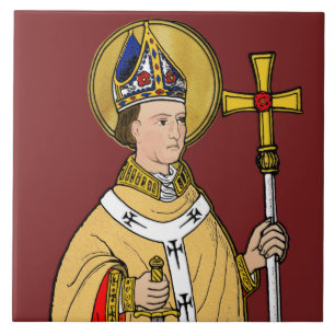 St. Thomas Becket with Sword (M 033; Colourized) Ceramic Tile