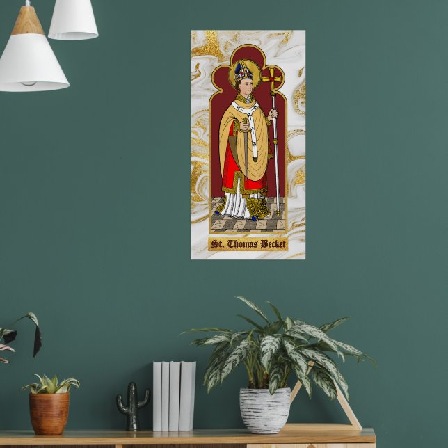 St. Thomas Becket with Sword (M 033; Colourized) Poster (Living Room 1)