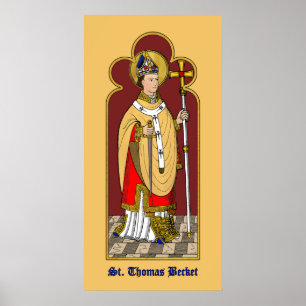 St. Thomas Becket with Sword (M 033; Colourized)  Poster
