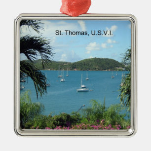 St. Thomas harbour view Metal Tree Decoration
