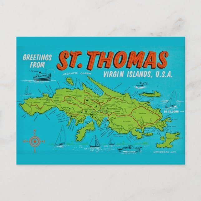 St. Thomas Island Postcard (Front)