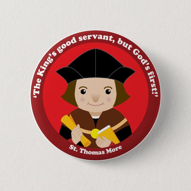 St. Thomas More 6 Cm Round Badge (Front)