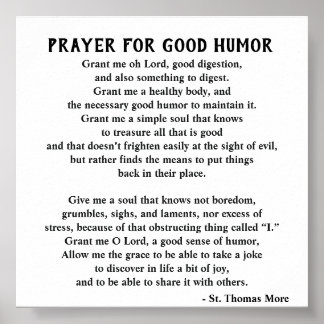 St. Thomas More Prayer for Good Humor Poster
