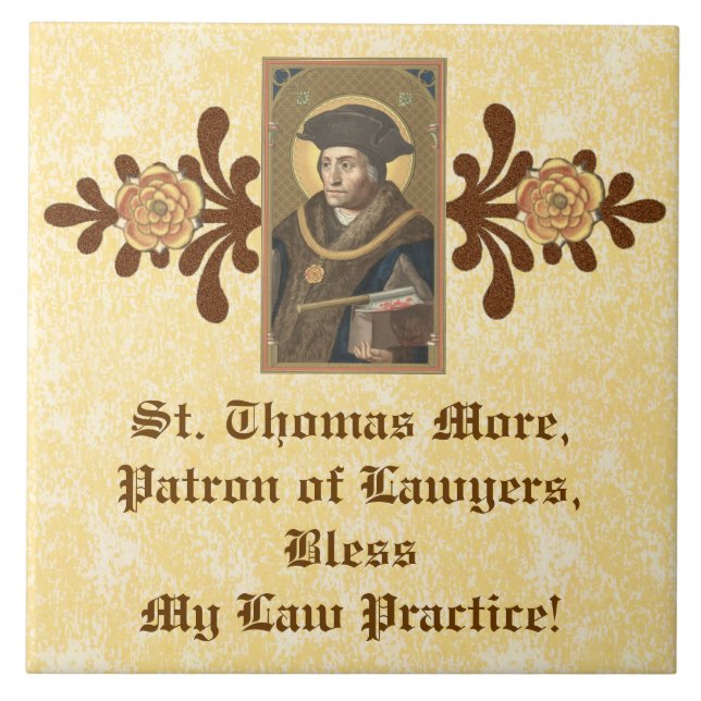 St. Thomas More (SAU 026) Law Practice Blessing Ceramic Tile (Front)
