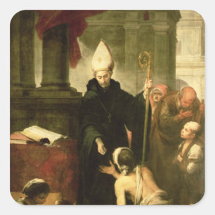 St. Thomas of Villanueva Distributing Alms, 1678 Square Sticker