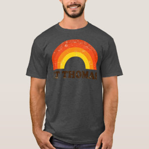 St Thomas Retro Vacation Souvenir Faded Rainbow T-Shirt