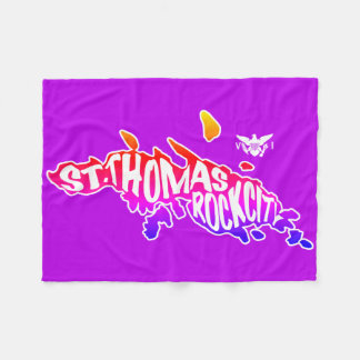 St. Thomas, "Rock City" Virgin Islands | Purple Fleece Blanket
