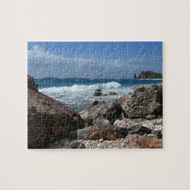St. Thomas Rocky Beach Tropical Landscape Jigsaw Puzzle (Horizontal)