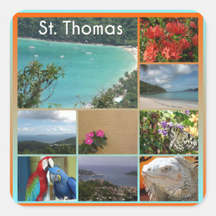 St. Thomas - Scenic Photo Collage 6119 Square Sticker