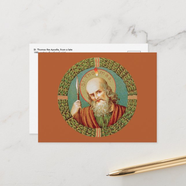 St. Thomas the Apostle (JMAS 12) Postcard (Front/Back In Situ)
