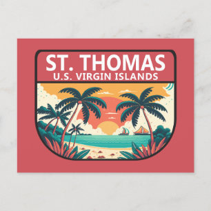St Thomas U.S. Virgin Islands Retro Emblem Postcard