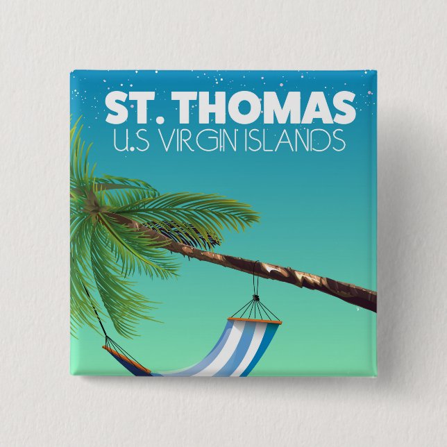 St Thomas US Virgin Islands. 15 Cm Square Badge (Front)
