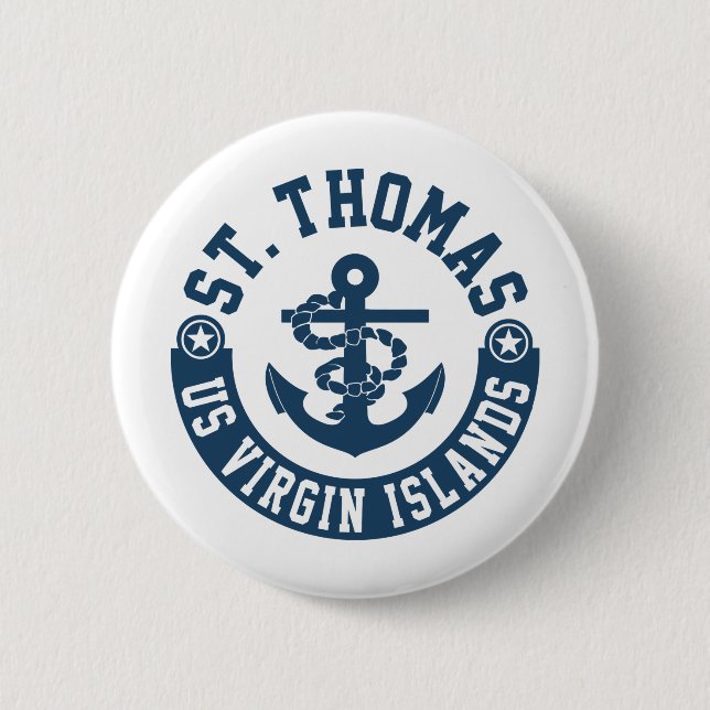 St. Thomas US. Virgin Islands 6 Cm Round Badge (Front)