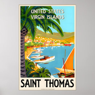 St Thomas US Virgin Islands Caribbean Travel Poster